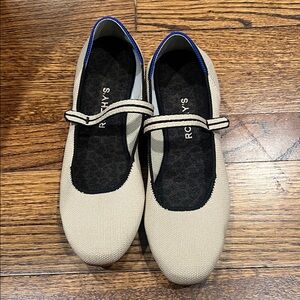 Rothy's Cream and Blue Flats